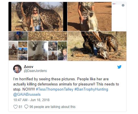 She started bragging about shooting a giraffe now she has been hit with huge karma | news